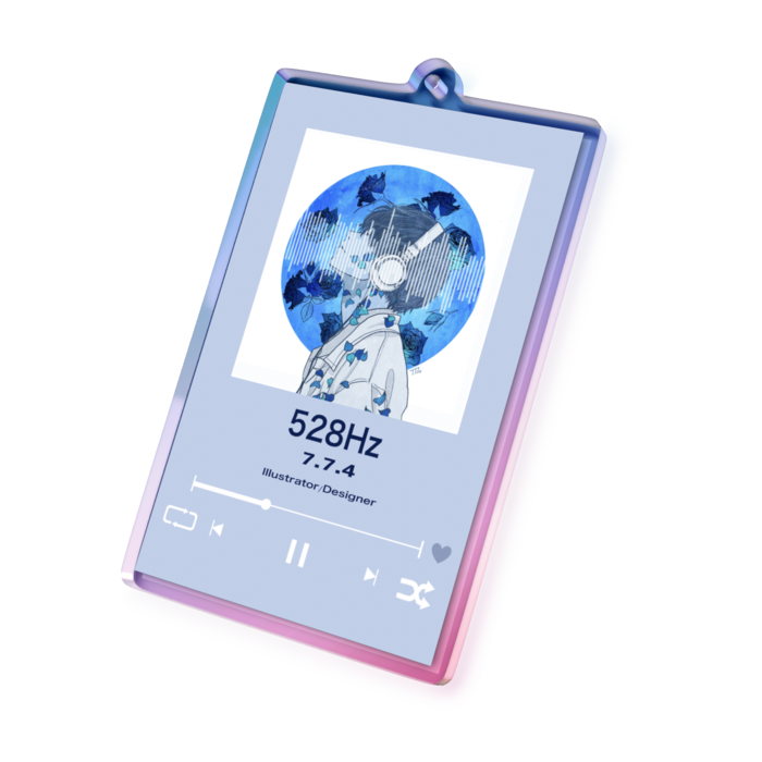 オーロラアクリルキーホルダー - 70 × 70mm