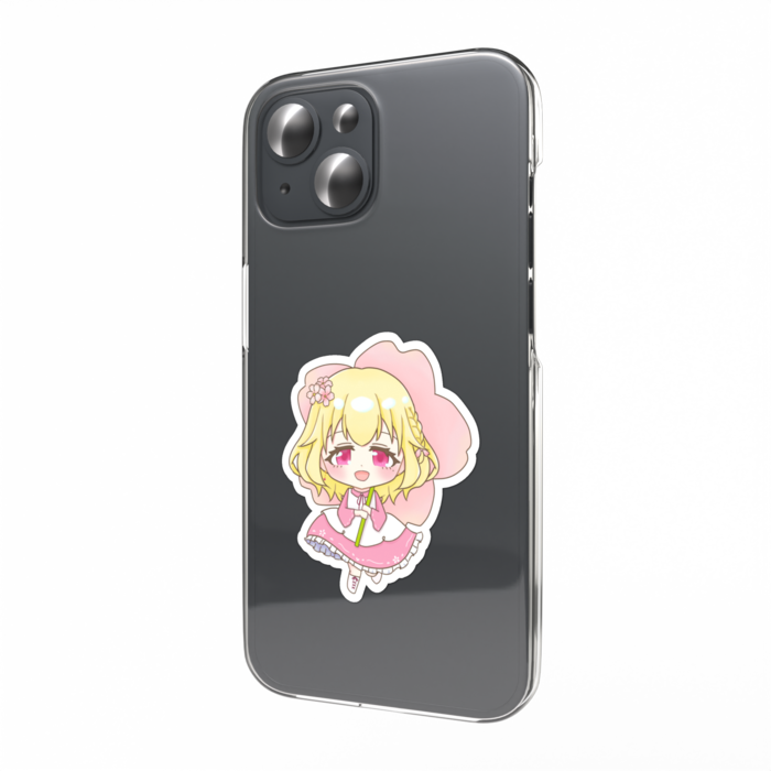 ○桜ふわふわスマホステッカー