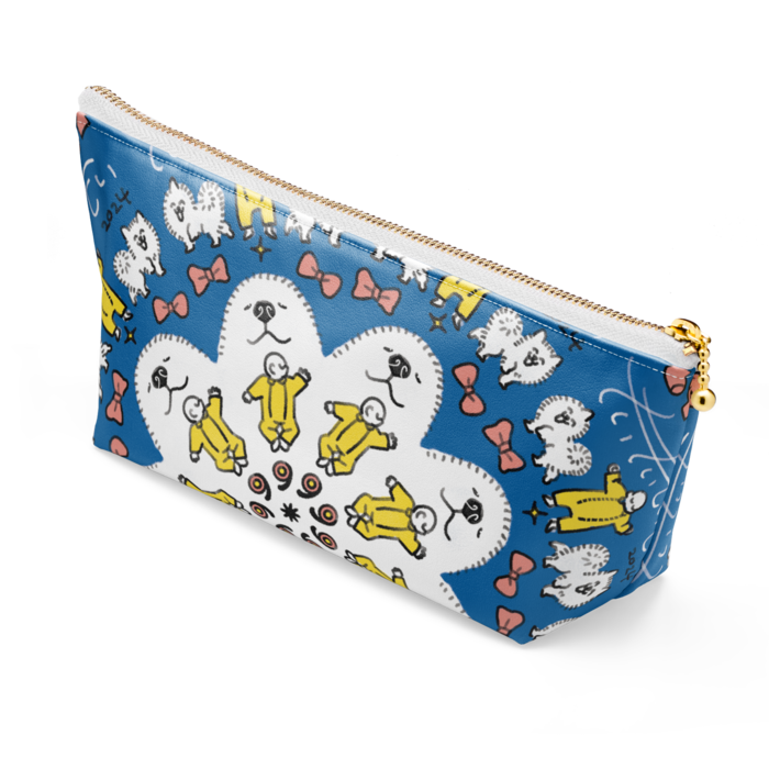 ポーチ - 長さ21.5cm / 高さ10cm - ホワイト