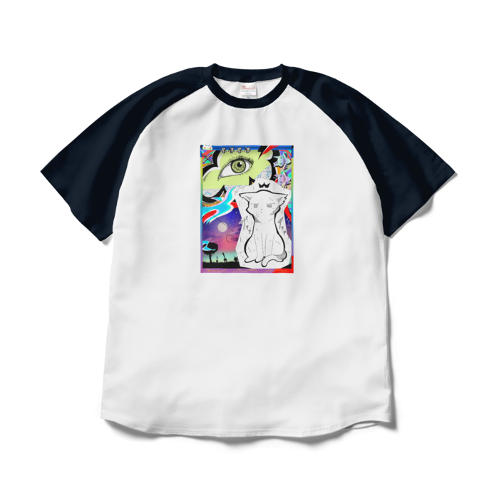 ラグランTシャツ - XL - ホワイト×ネイビー