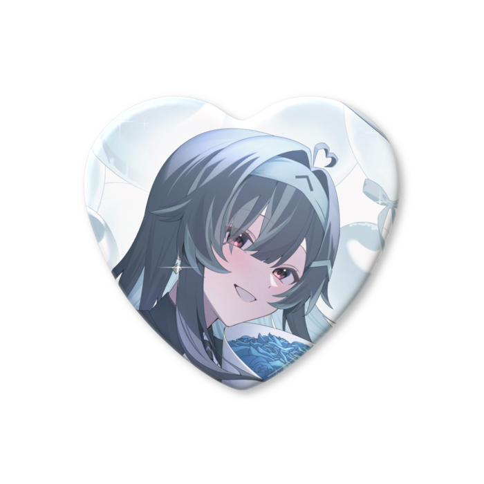 ハート缶バッジ - 57 × 52.5mm