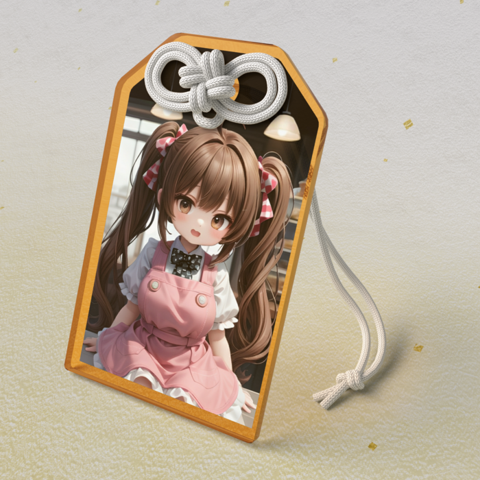 アクリルお守り - 50 × 80mm　　オレンジ