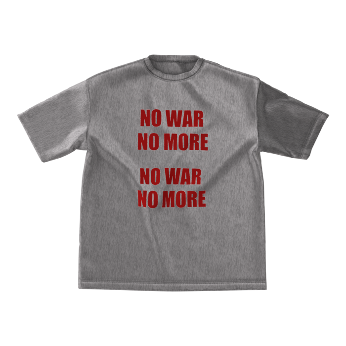 ビッグシルエットTシャツ - M - 正面 - ミックスグレー