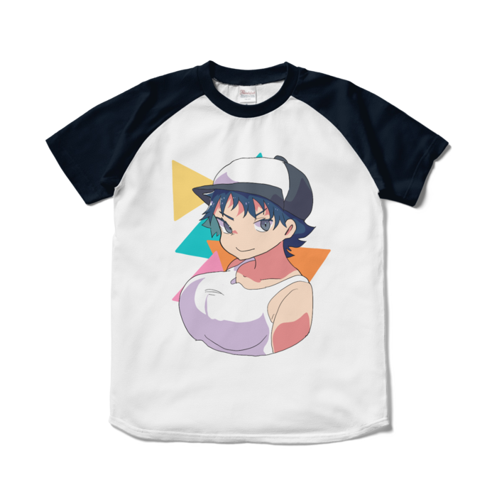 ラグランTシャツ - S - ホワイト×ネイビー