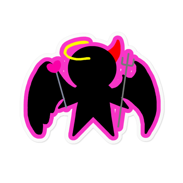 黒堕天使ちゃん桃ステッカー
