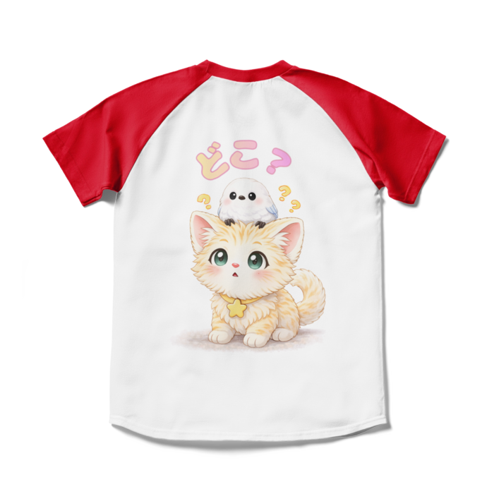 ラグランTシャツ - S - ホワイト×レッド