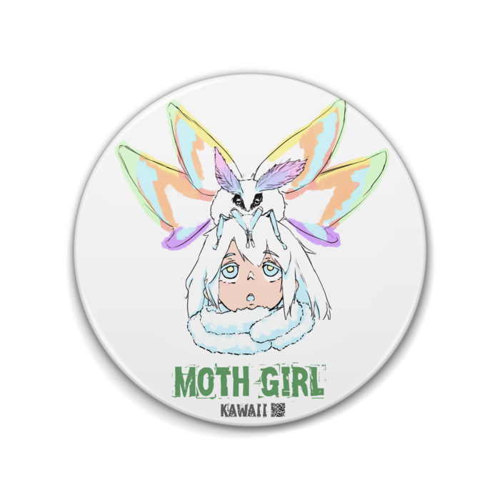 Mothgirl缶バッジ イラスト白ver とっつぁんの小店 Booth