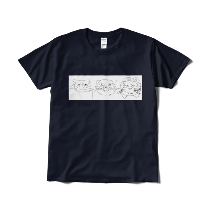 まぬるねこ(?)三銃士Tシャツ - L - ネイビー