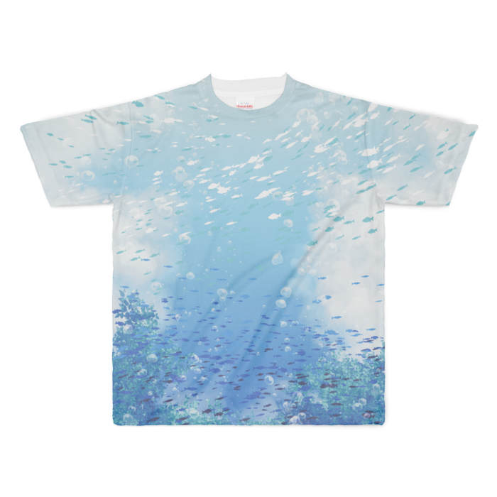 空色の海フルグラフィックTシャツ - XL - 両面印刷