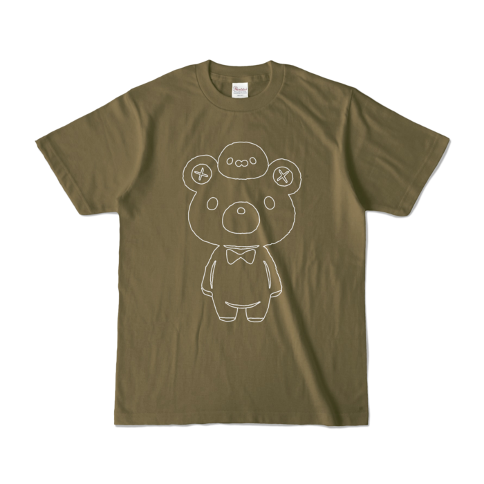 まんじゅうカラーTシャツ - S - オリーブ (濃色)