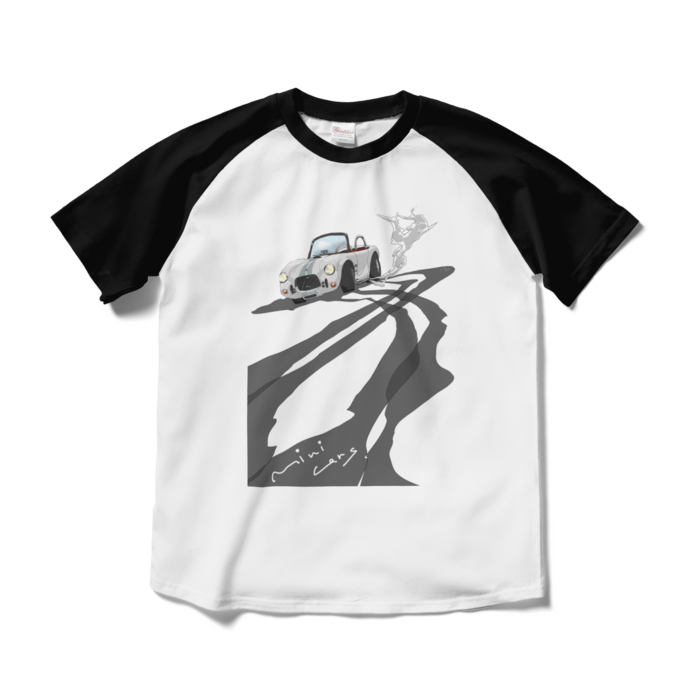 ラグランTシャツ - M - ホワイト×ブラック