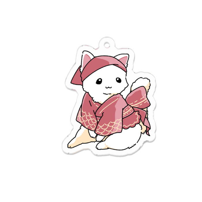 おめかしねこちゃん アクリルキーホルダー - 70 x 70 (mm)(4)