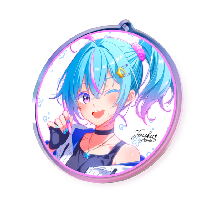 オーロラアクリルキーホルダー - 70 × 70mm