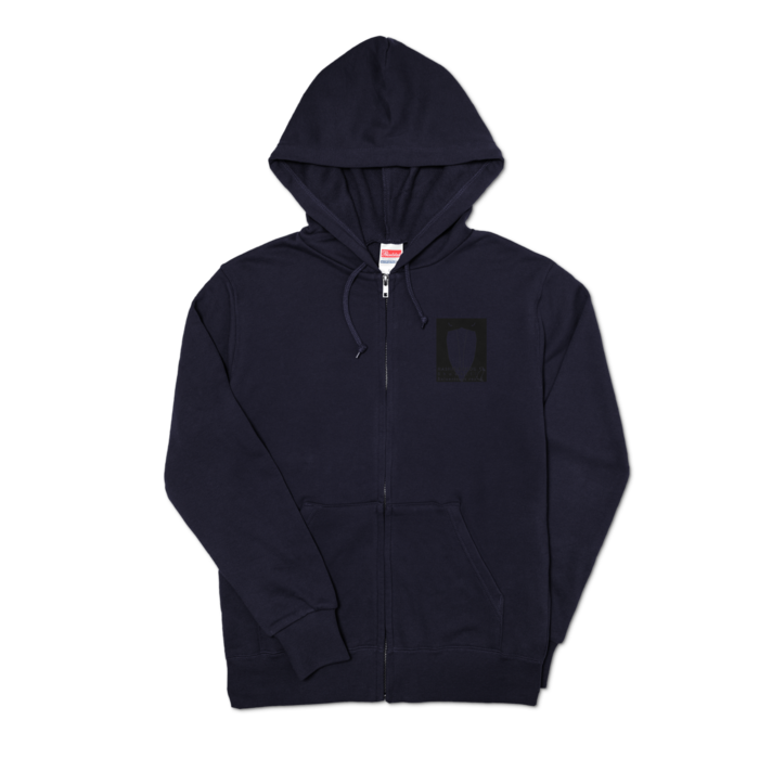 ジップパーカー - S - 左胸(3)　ネイビー