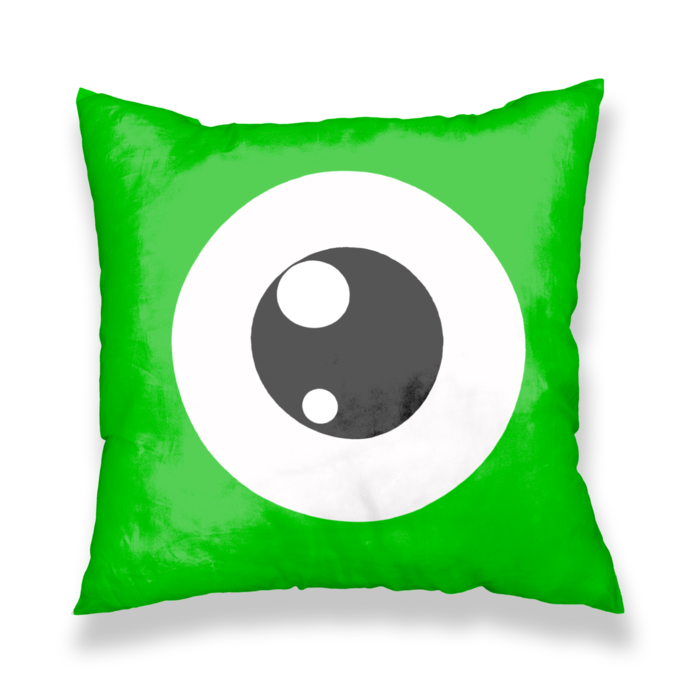 めだまクッションカバー(グリーン) - 450x450(mm)