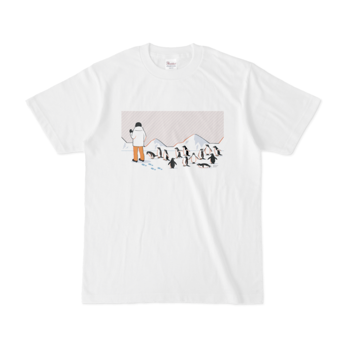 Tシャツ　灰色（グレー）×白色（ホワイト）　S