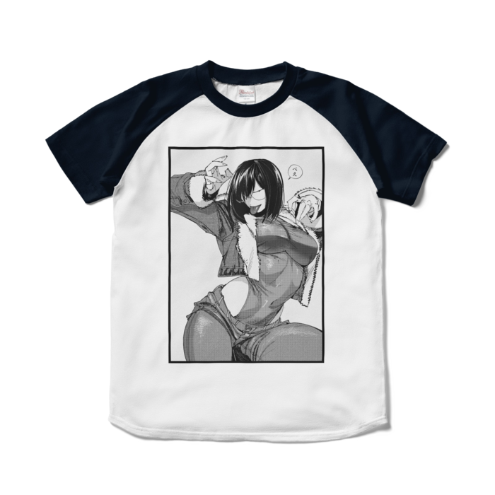 ラグランTシャツ - S - ホワイト×ネイビー