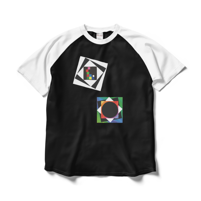 ラグランTシャツ - L - ブラック×ホワイト