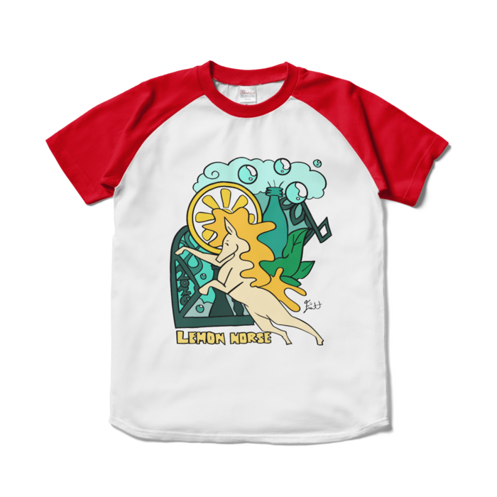 ラグランTシャツ - S - ホワイト×レッド