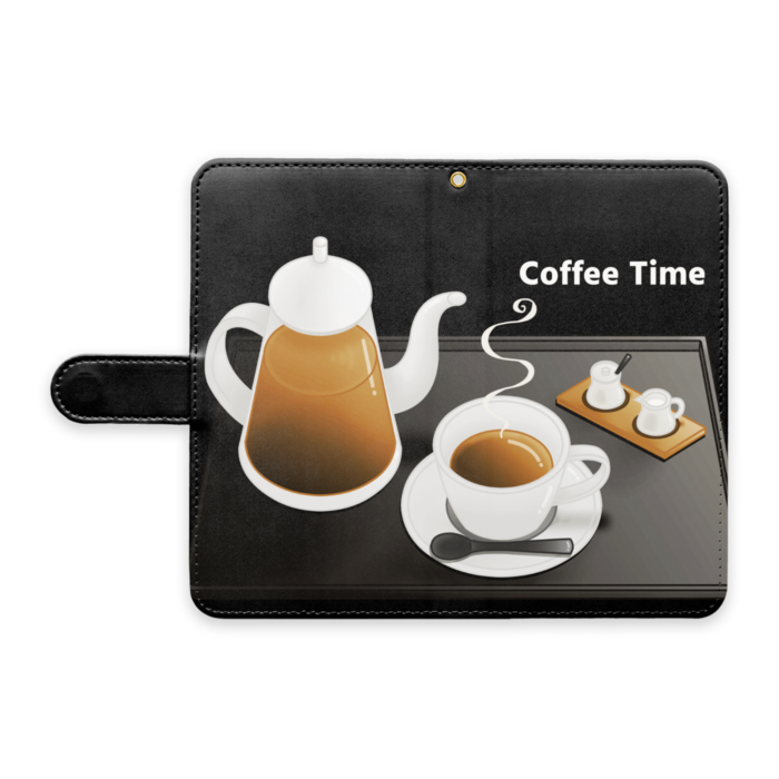 手帳型Androidケース　ストラップ穴あり　黒色　L（大）