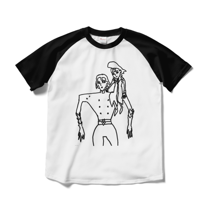 ラグランTシャツ - M - ホワイト×ブラック