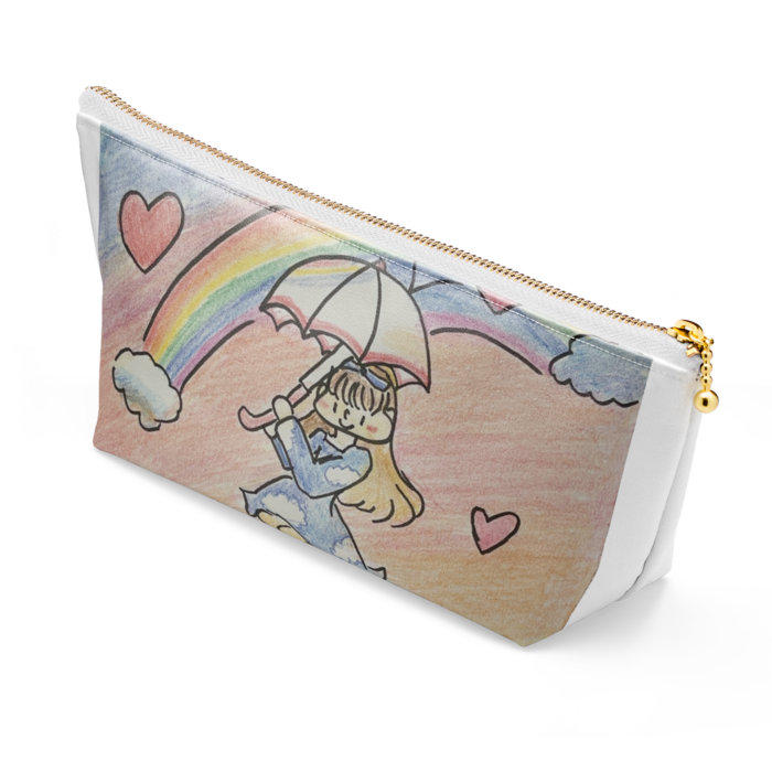 ポーチ - 長さ21.5cm / 高さ10cm - ホワイト