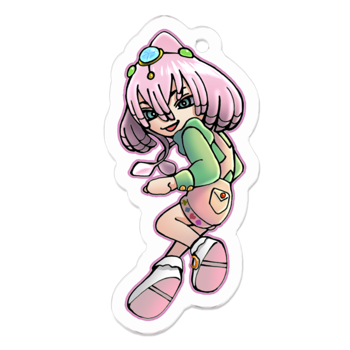 アクリルキーホルダー - 50 x 50 (mm)　鴉墨（かすみ）