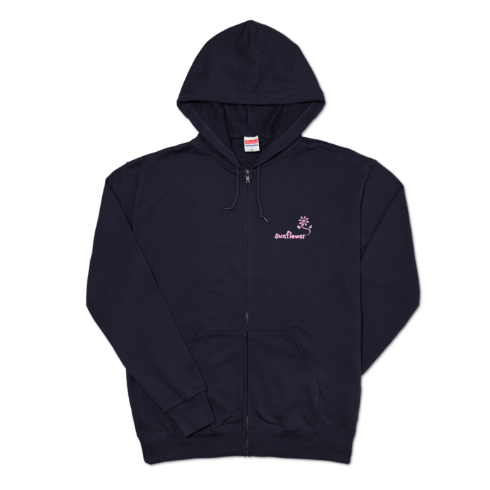 ひまわりジップパーカー - XL - ネイビー