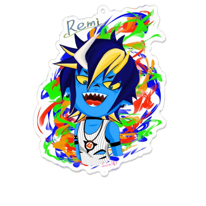 口開きアクリルキーホルダー - 100 x 100 (mm)