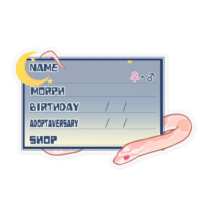 【🐍お名前ステッカー】コーンスネーク(サーモンスノー) - 夜(英語)