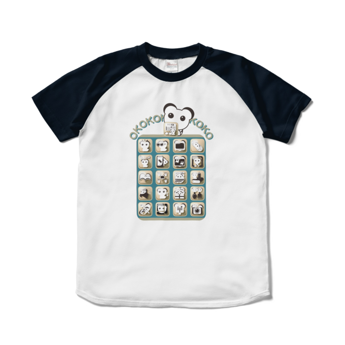 ラグランTシャツ - S - ホワイト×ネイビー