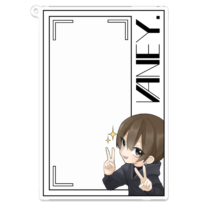 フォトフレ風アクキー縦（コーティング有） - 100 x 100 (mm)