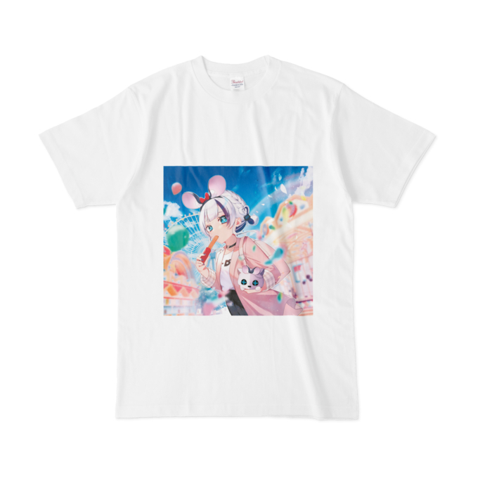 Tシャツ - L - 白 髪型ハート編み込み