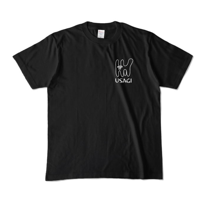 ご機嫌なUSAGIカラーTシャツ - M - ブラック (濃色)