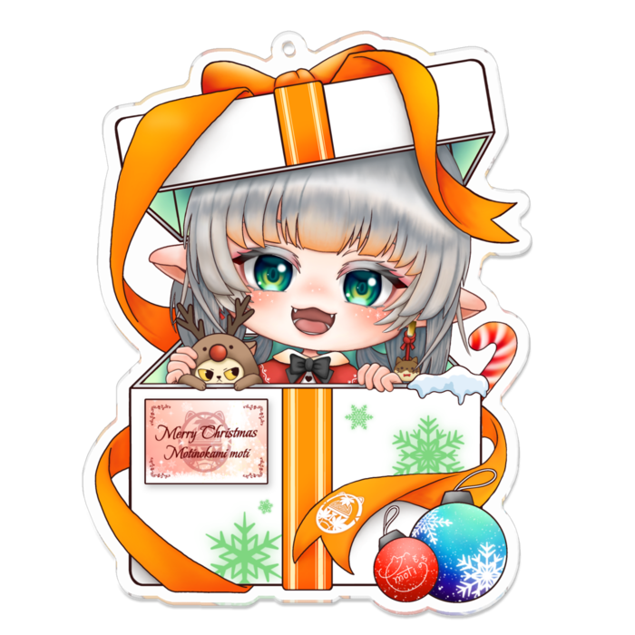  クリスマスもちちゃん - 100 x 100 (mm)