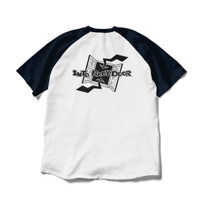 ラグランTシャツ - XL - ホワイト×ネイビー