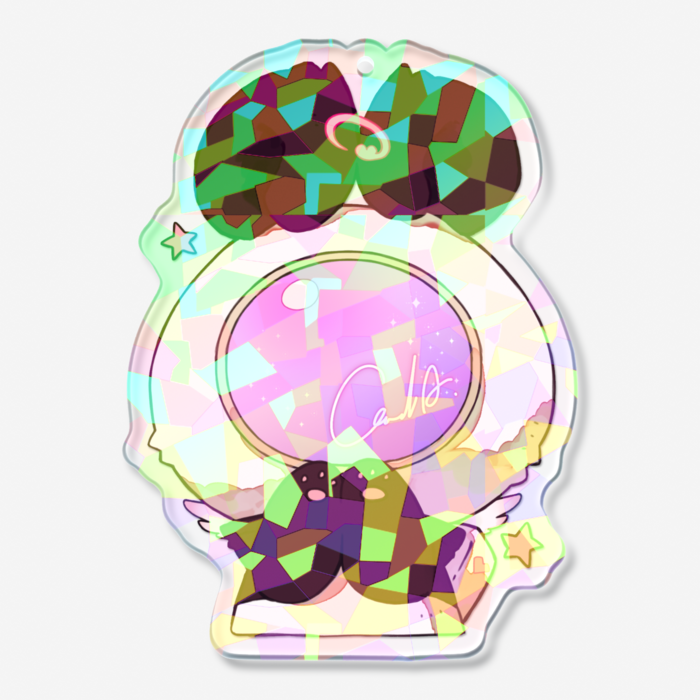 ホログラムアクリルキーホルダー - 70 × 70mm