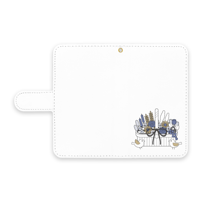 手帳型AndroidケースA　ストラップ穴あり　白色（ホワイト）　S（小）