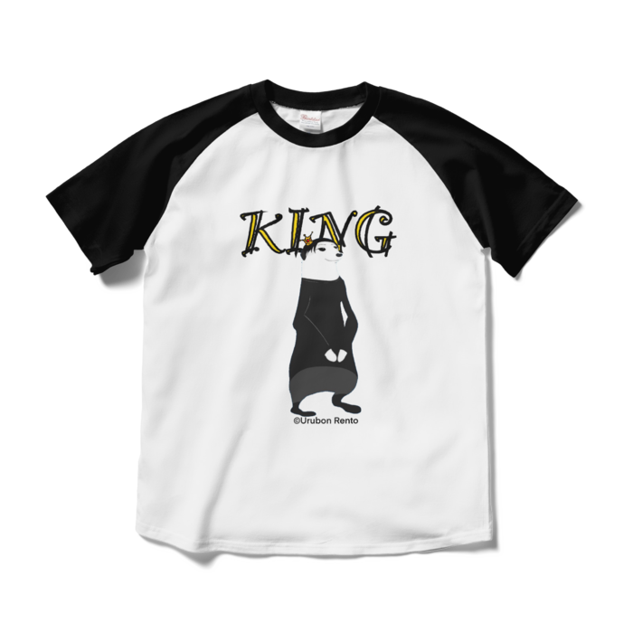 ラグランTシャツ - M - ホワイト×ブラック