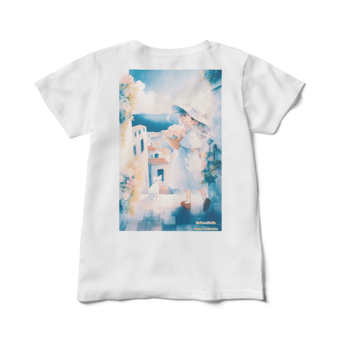 「海の見える町で」レディースTシャツ