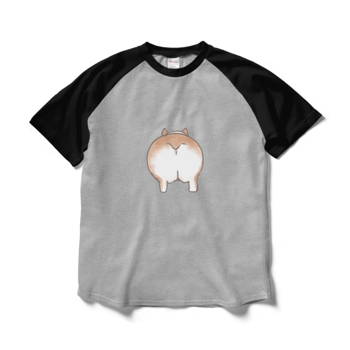 ラグランTシャツ - L - 杢グレー×ブラック