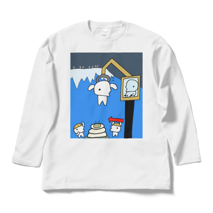 ロングスリーブTシャツ - L - ホワイト(かがみもちの準備はOKー!)