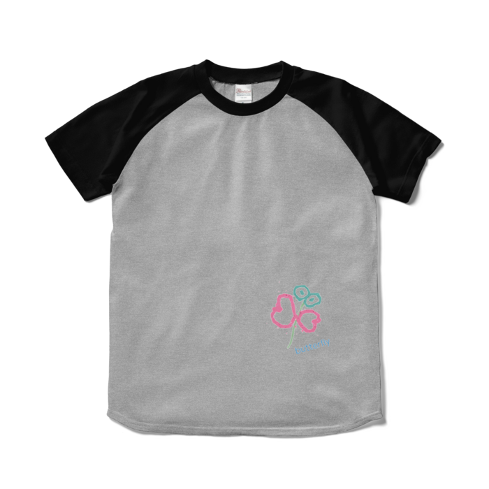 ラグランTシャツ - S - 杢グレー×ブラック