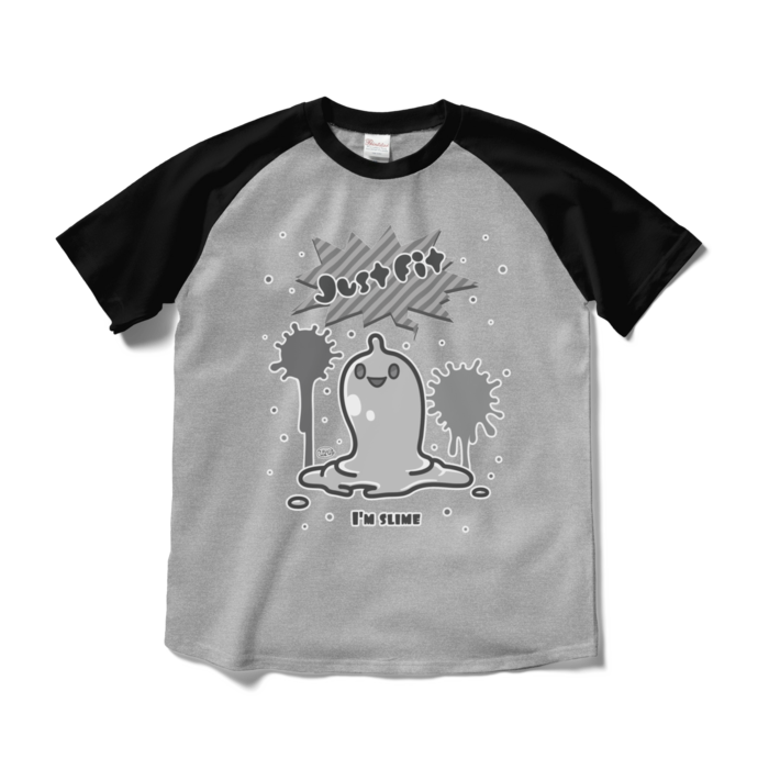 ラグラン（杢グレー×黒）　M