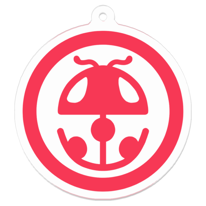 アクリルキーホルダー(ピンク)(コーティング) - 50 x 50 (mm) - クリア