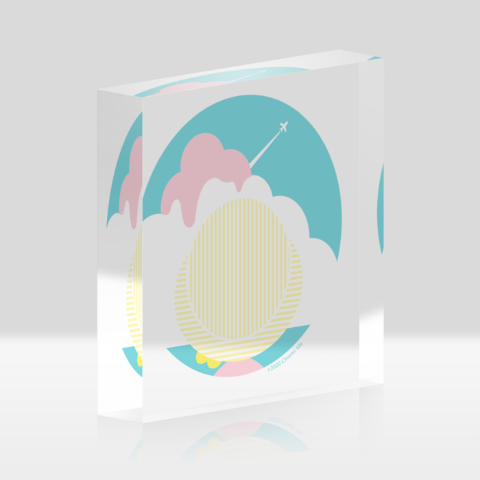 後ろ姿アクリルブロック - 100x100mm(1)