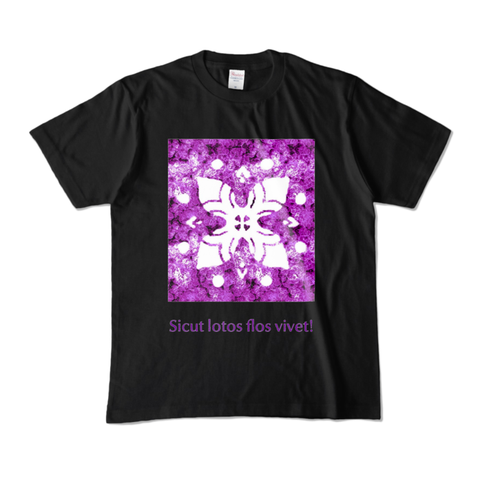 カラーTシャツ - M - ブラック (濃色)×パープル