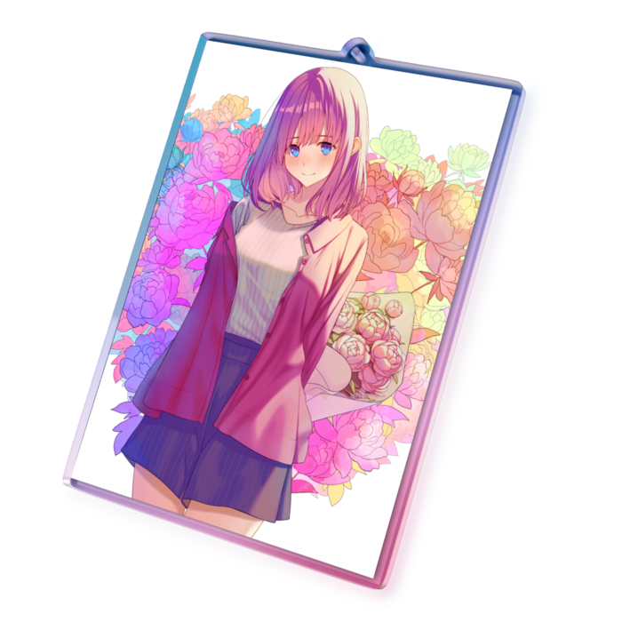 オーロラアクリルキーホルダー - 100 × 100mm