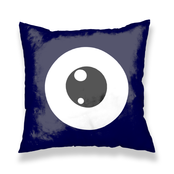 めだまクッションカバー(ネイビー) - 450x450(mm)