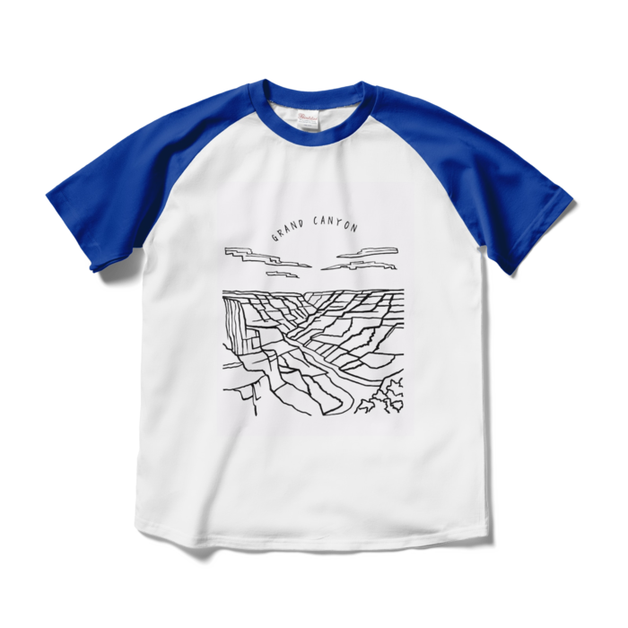 ラグランTシャツ - M - ホワイト×ロイヤルブルー